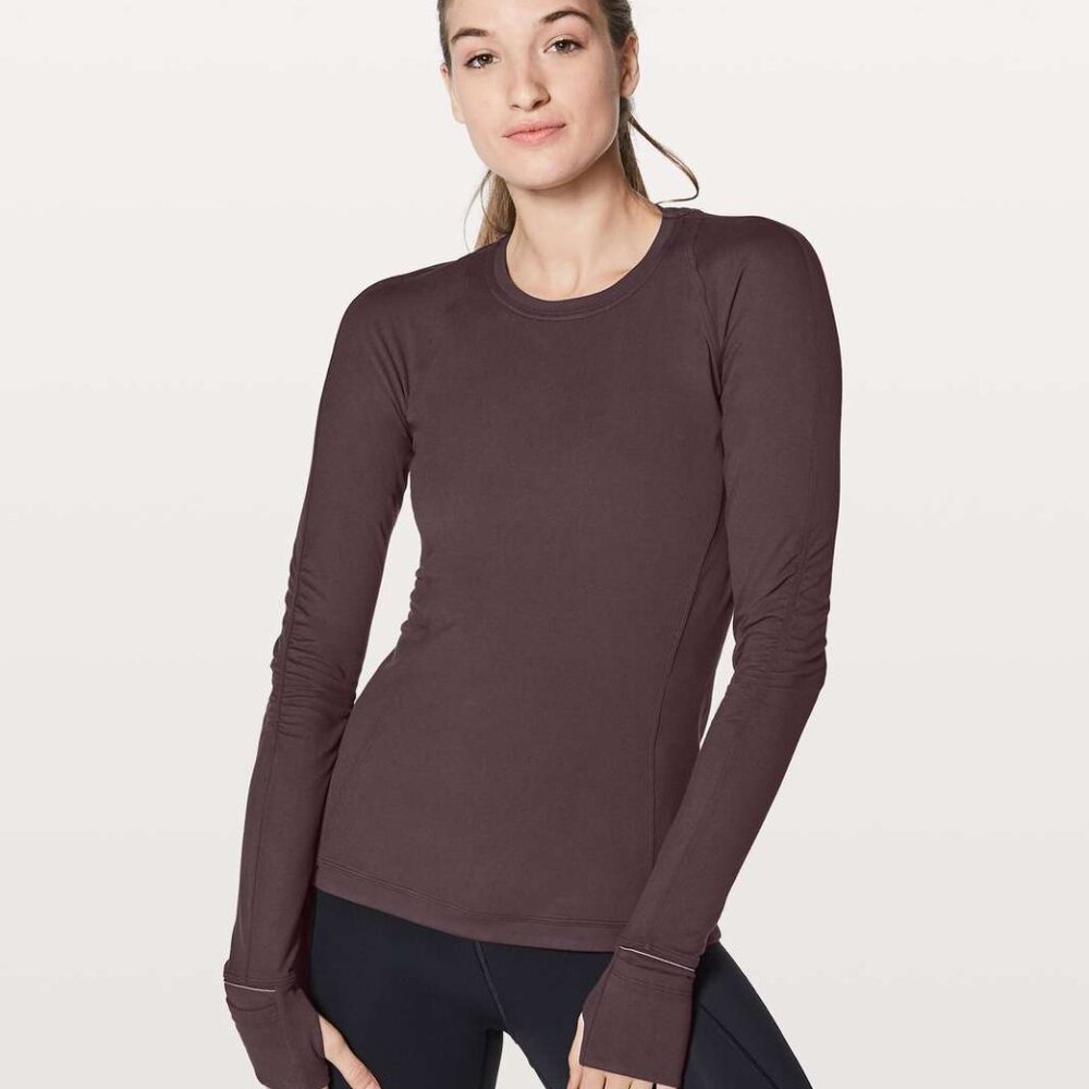 Lululemon Runderful Long Sleeve Black Cherry Size 6 Running Athletic